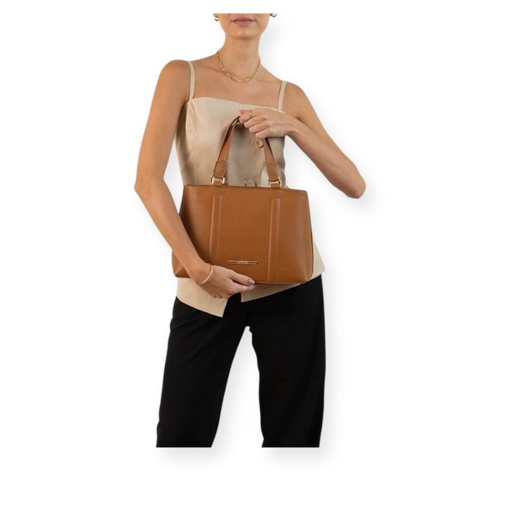 BOLSA RAFITTHY FEMININA CASUAL 28.25185A CARAMELO Caramelo 5