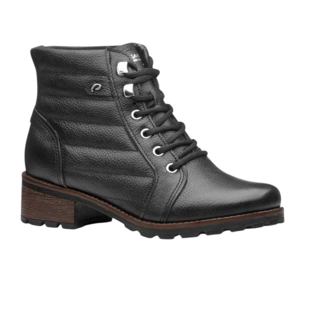 COTURNO PEGADA FEMININO EM COURO CASUAL 281413-05 PRETO