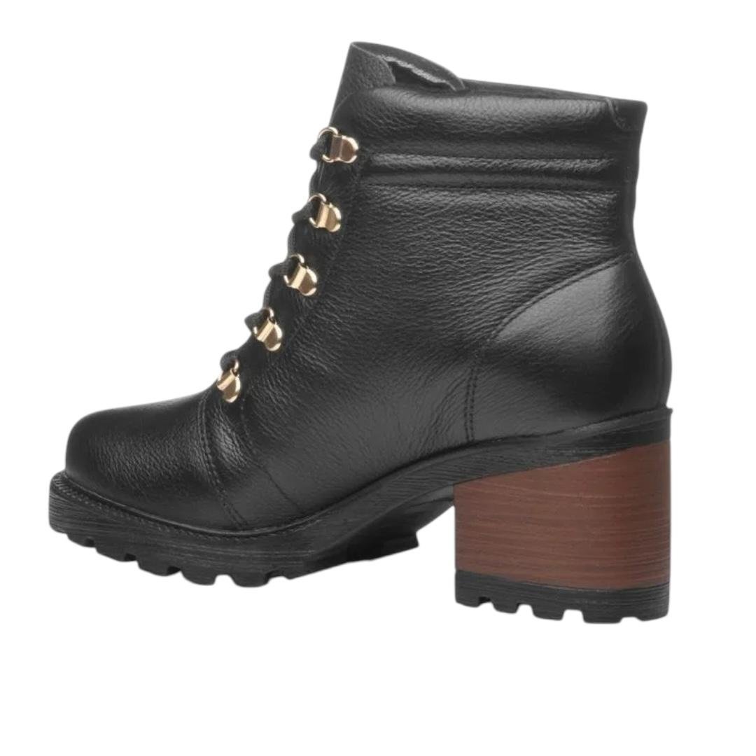 COTURNO PEGADA FEMININO EM COURO CASUAL 281308-05 PRETO Preto 5