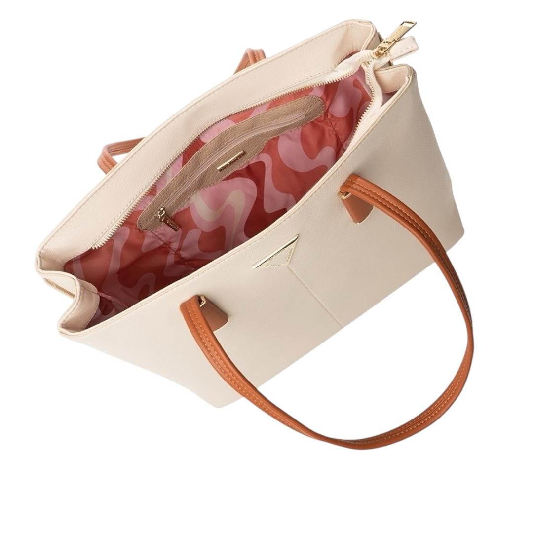 BOLSA RAFITTHY FEMININA CASUAL 28.15113A CREME Creme 4