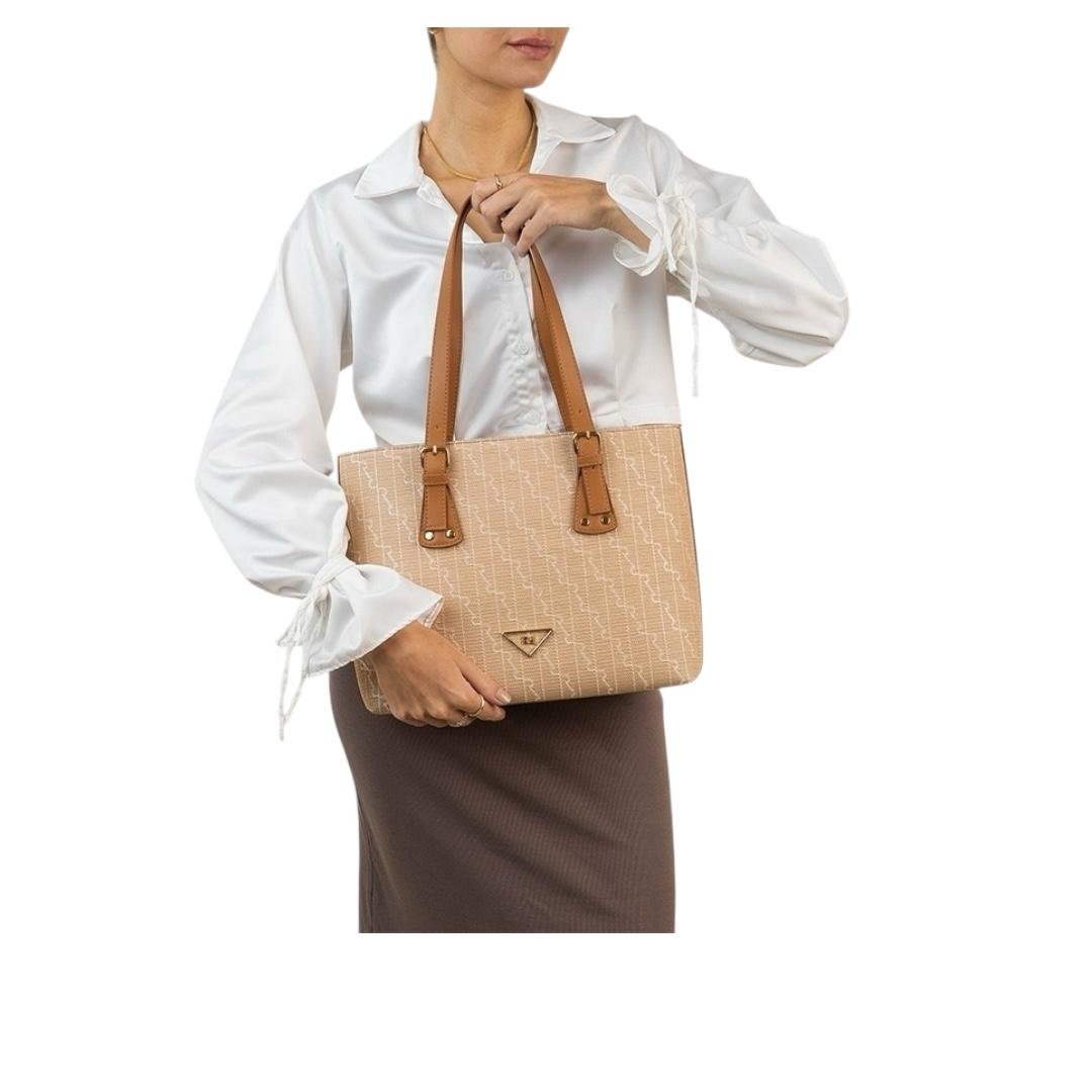 BOLSA RAFITTHY FEMININA CASUAL 28.16151B CARAMELO Bege 5