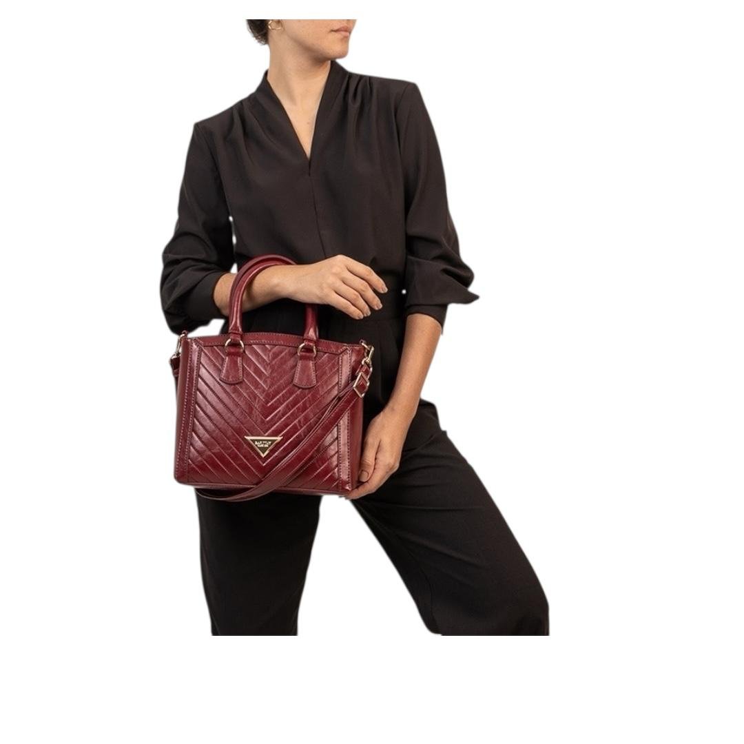 BOLSA RAFITTHY FEMININA CASUAL 28.24148A VERMELHO Vinho 5