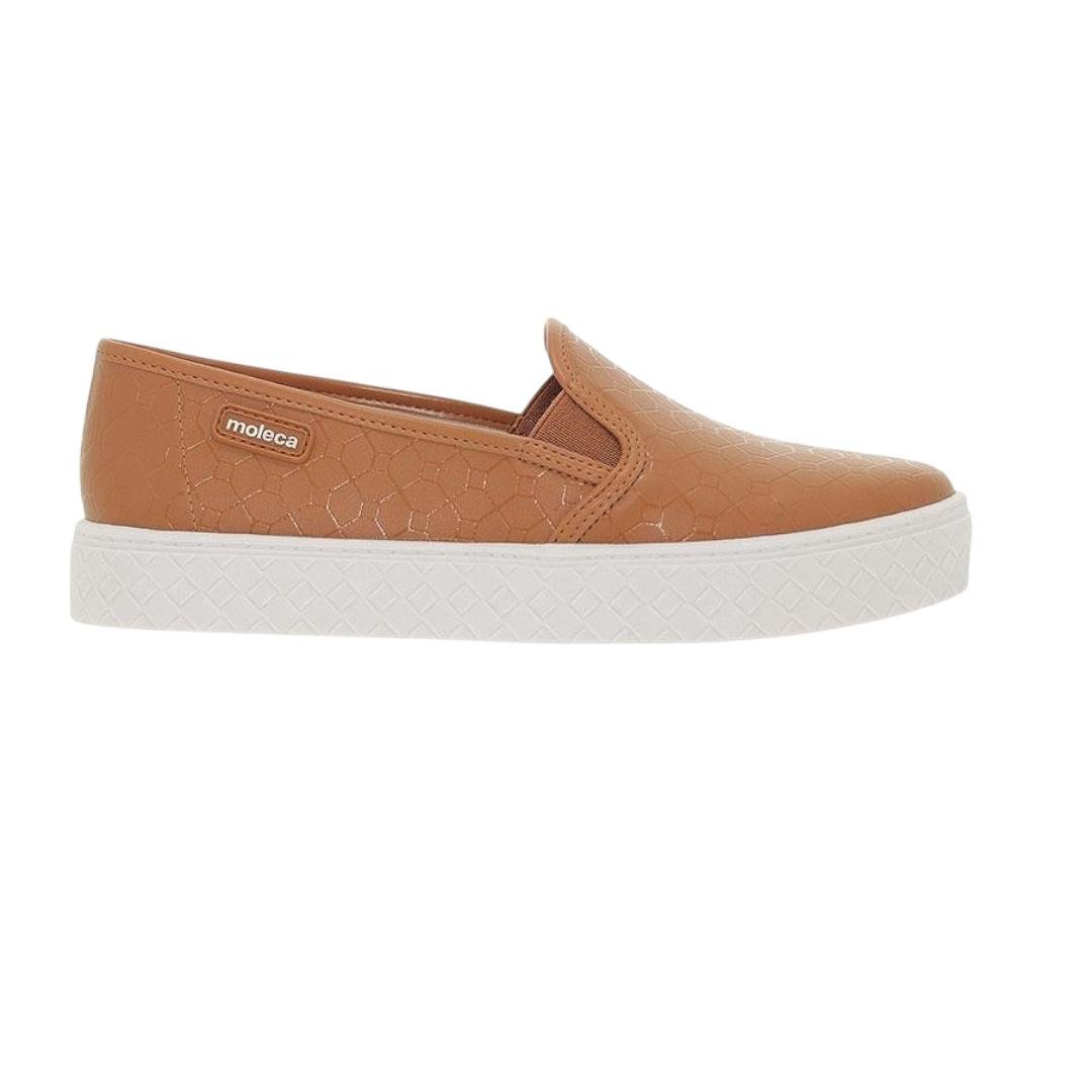 TENIS MOLECA FEMININO SLIP ON CASUAL 5712.304 CARAMELO
