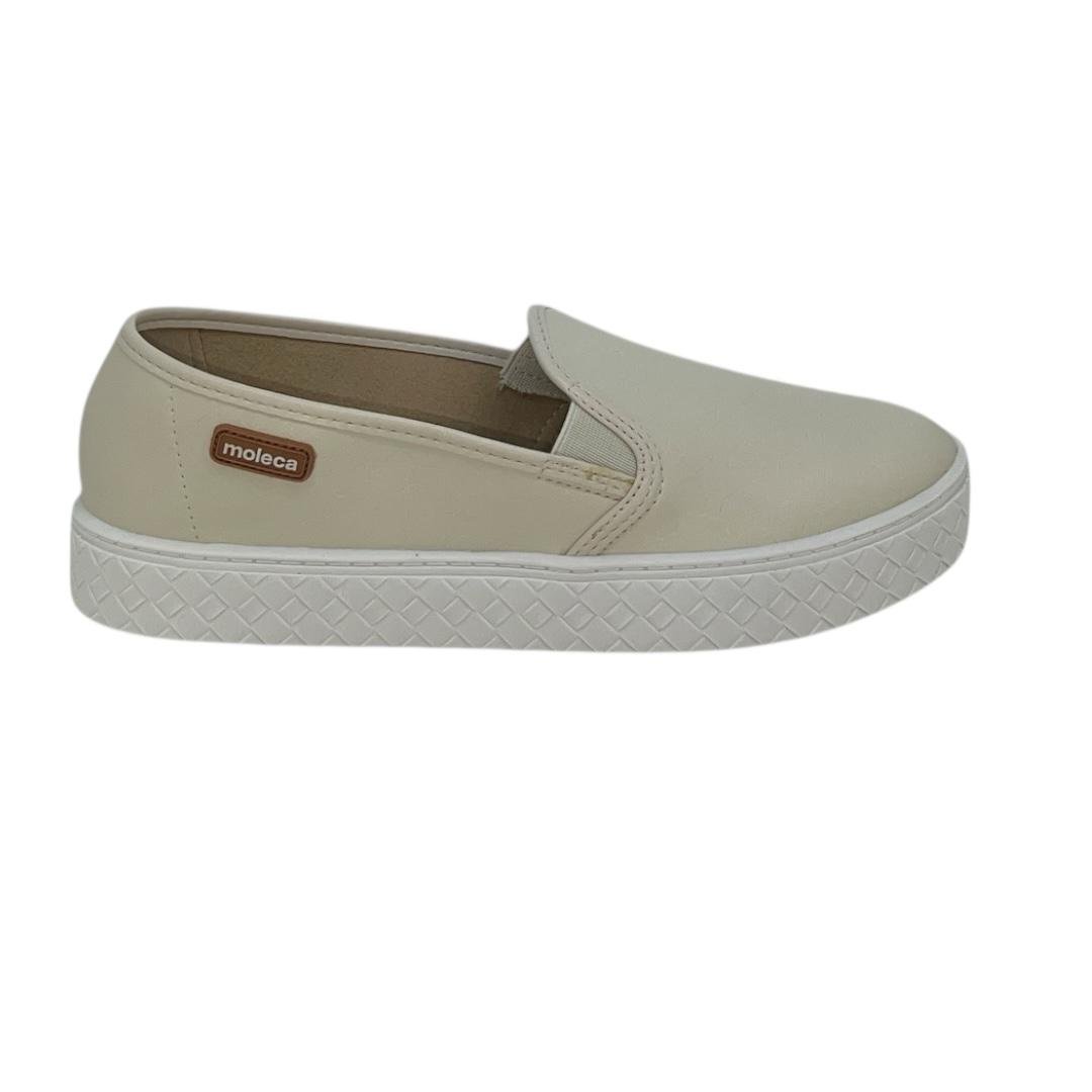 TENIS MOLECA FEMININO SLIP ON CASUAL 5712.304 OFF WHITE