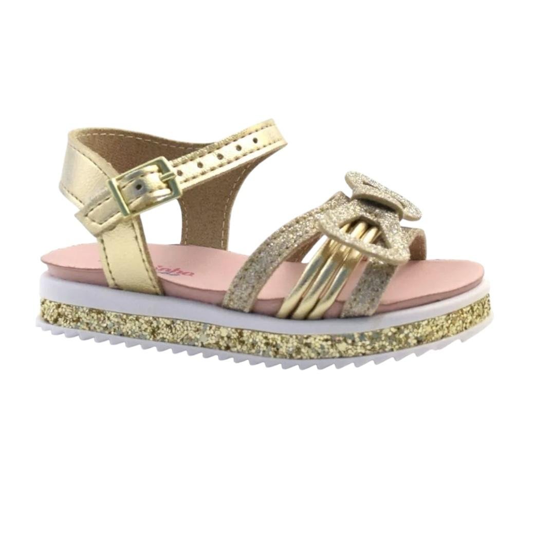 SANDALIA MOLEKINHA INFANTIL BABY MENINA CASUAL 2724.112 DOURADO Dourado 2