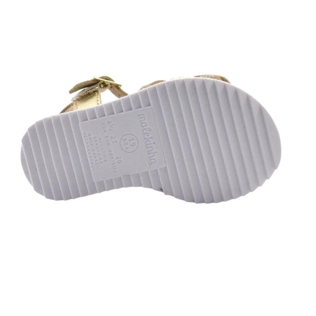 SANDALIA MOLEKINHA INFANTIL BABY MENINA CASUAL 2724.112 DOURADO Dourado 4