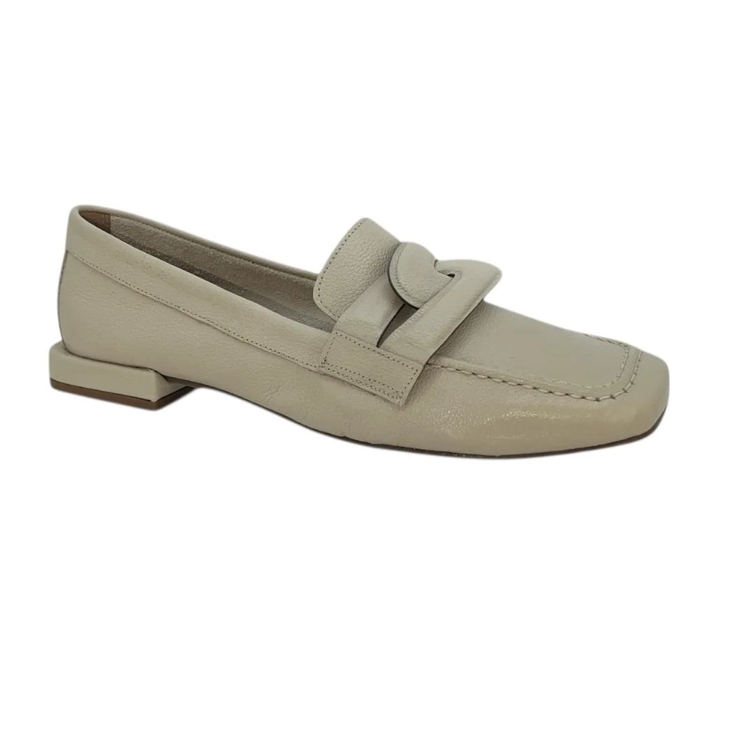 SAPATO ORCADE FEMININO MOCASSIM LOAFER EM COURO CASUAL 099214 OFF WHITE Bege 2