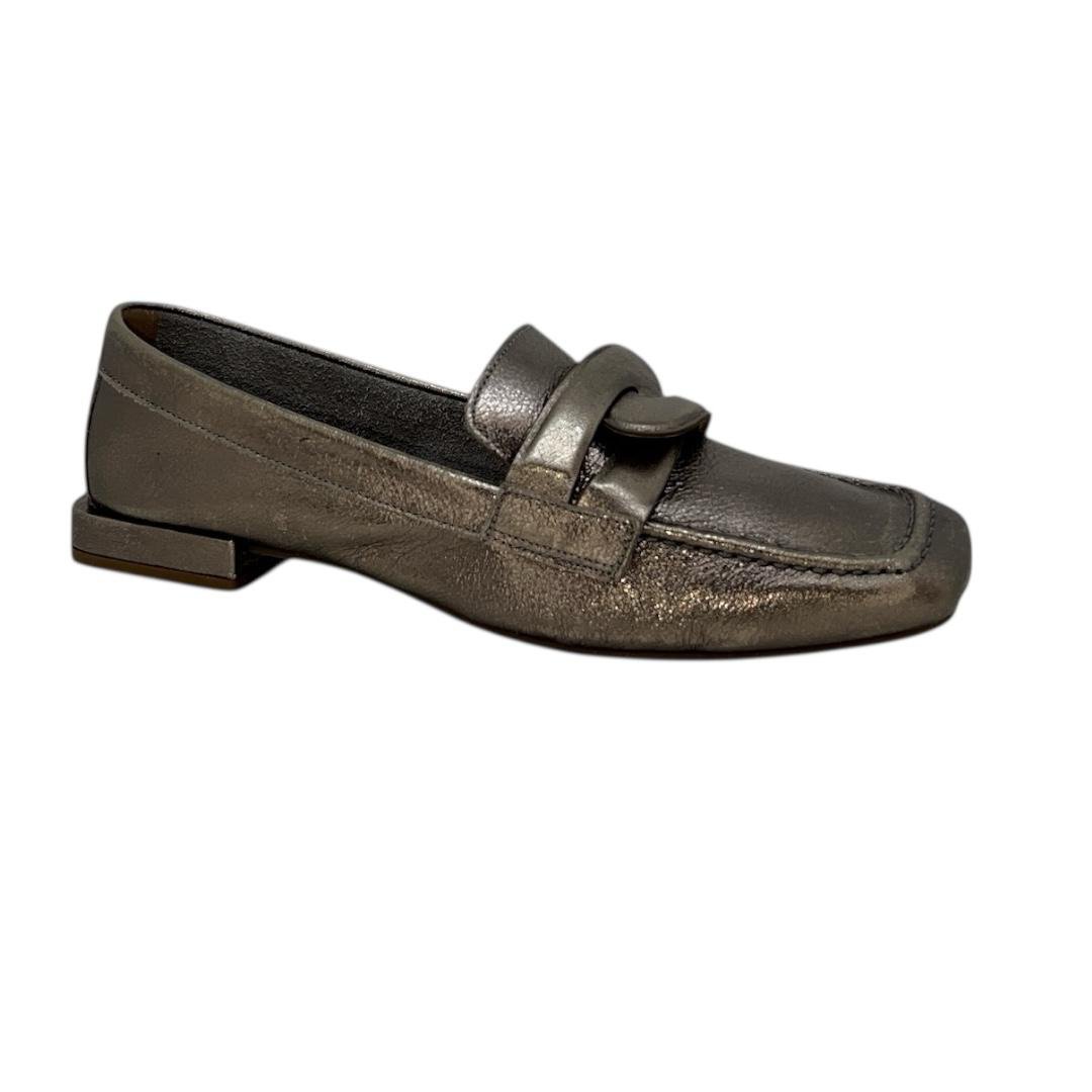 SAPATO ORCADE FEMININO MOCASSIM LOAFER EM COURO CASUAL 099214 PRATA Prata Velho 2