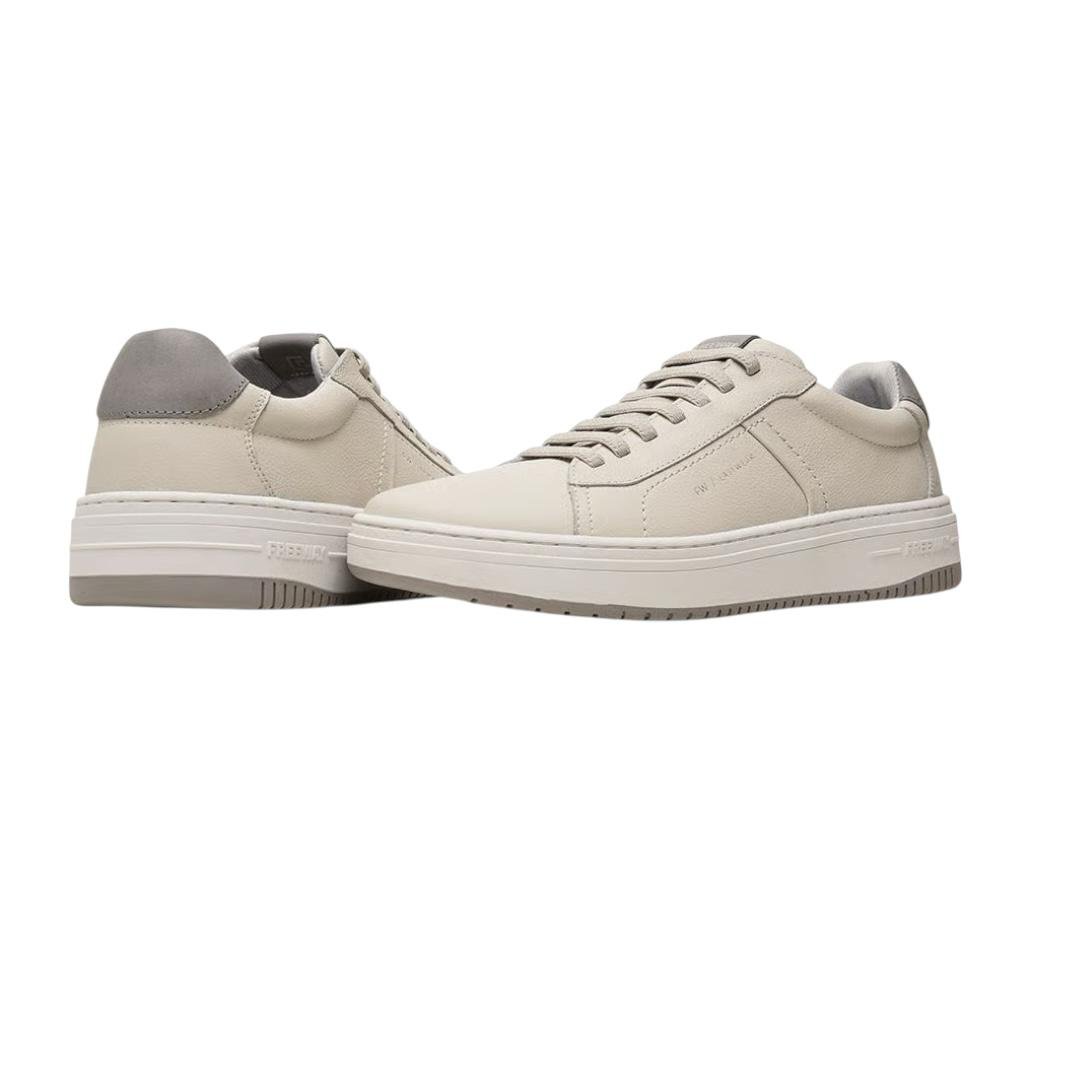 SAPATENIS FREEWAY MASCULINO EM COURO CASUAL EVO02 4077 OFF WHITE Bege 4