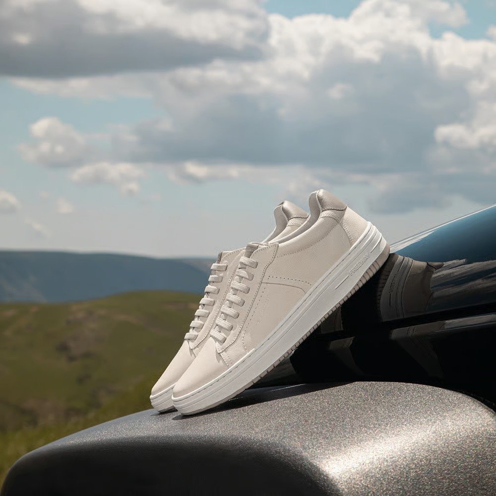 SAPATENIS FREEWAY MASCULINO EM COURO CASUAL EVO02 4077 OFF WHITE Bege 5