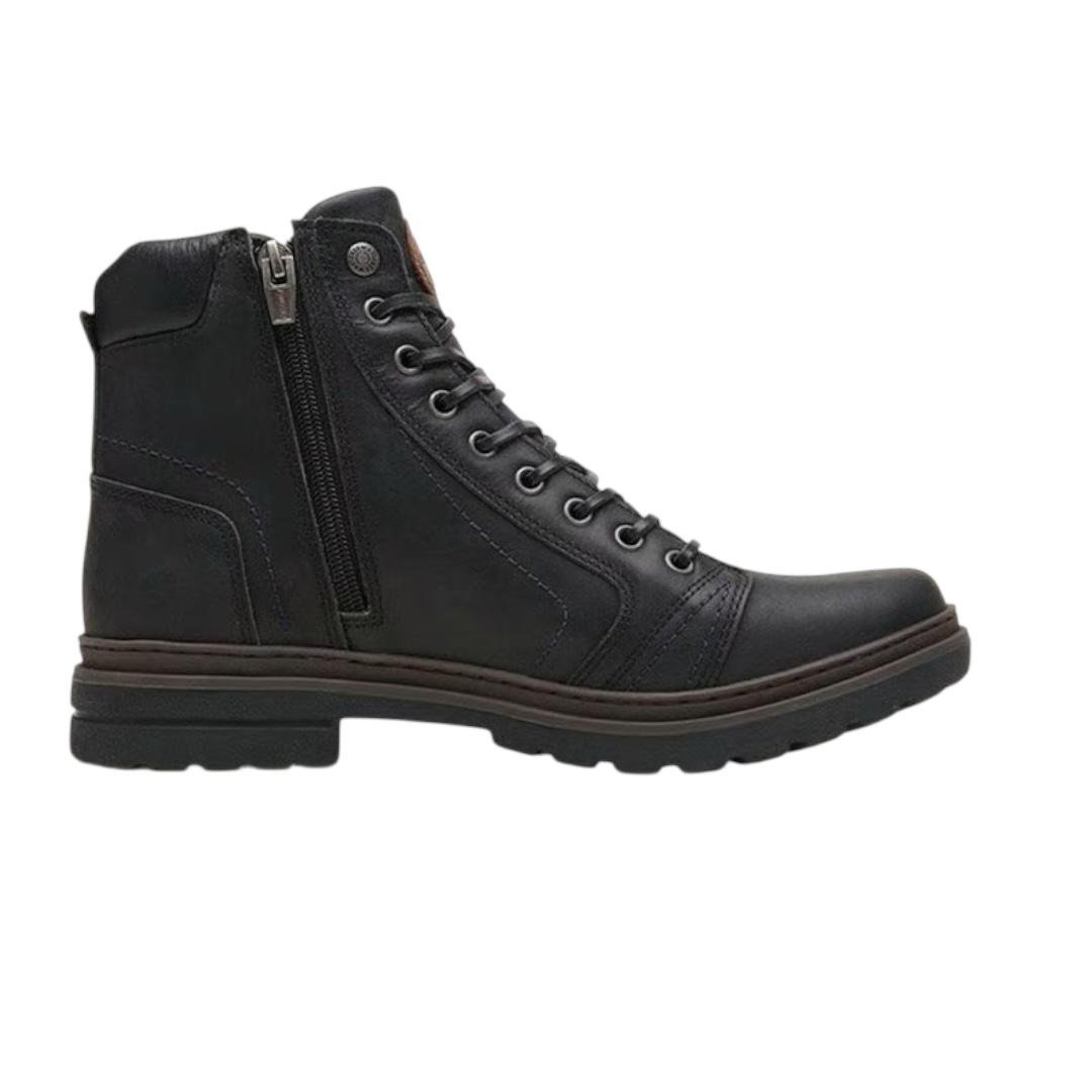 COTURNO FREEWAY MASCULINO EM COURO CASUAL ABSOLUTX 7103 PRETO