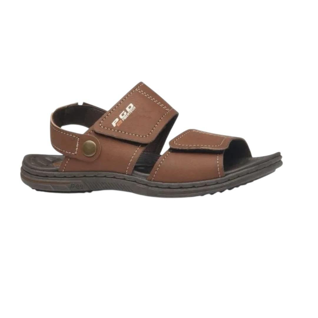 SANDALIA PEGADA INFANTIL MENINO MICROFIBRA CASUAL 373303-06 MARROM