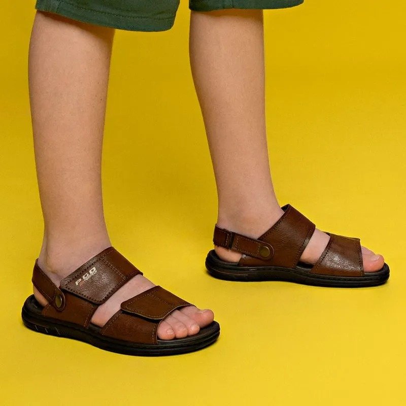 SANDALIA PEGADA INFANTIL MENINO MICROFIBRA CASUAL 373303-06 MARROM Marrom 6