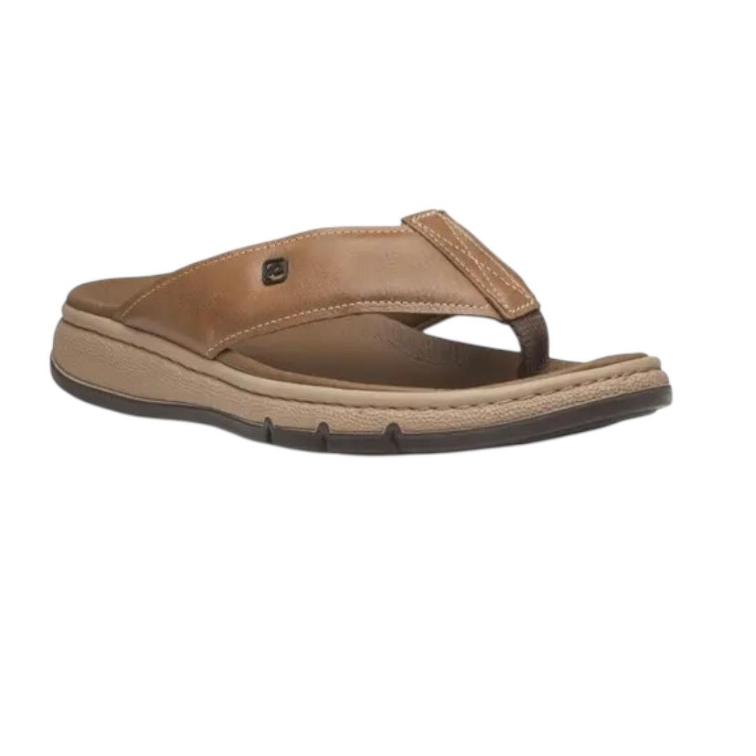 CHINELO PEGADA MASCULINO EM COURO CASUAL 134305-02 CARAMELO Caramelo 2
