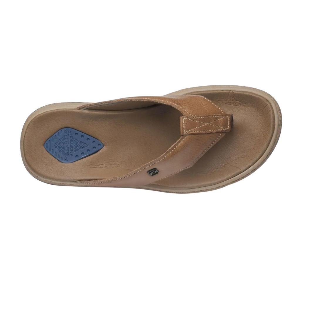 CHINELO PEGADA MASCULINO EM COURO CASUAL 134305-02 CARAMELO Caramelo 3