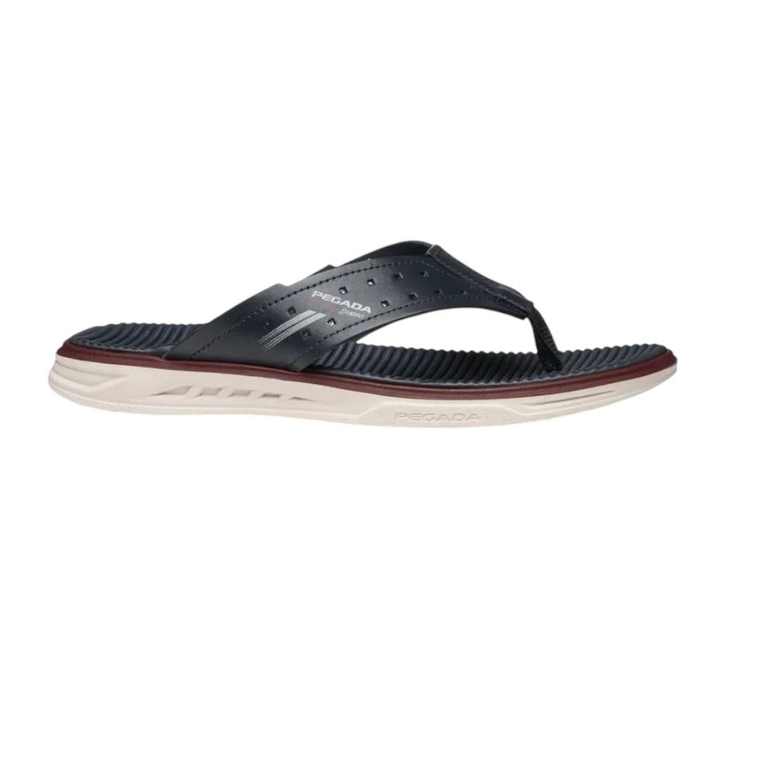 CHINELO PEGADA MASCULINO EM COURO CASUAL 134652-04 MARINHO