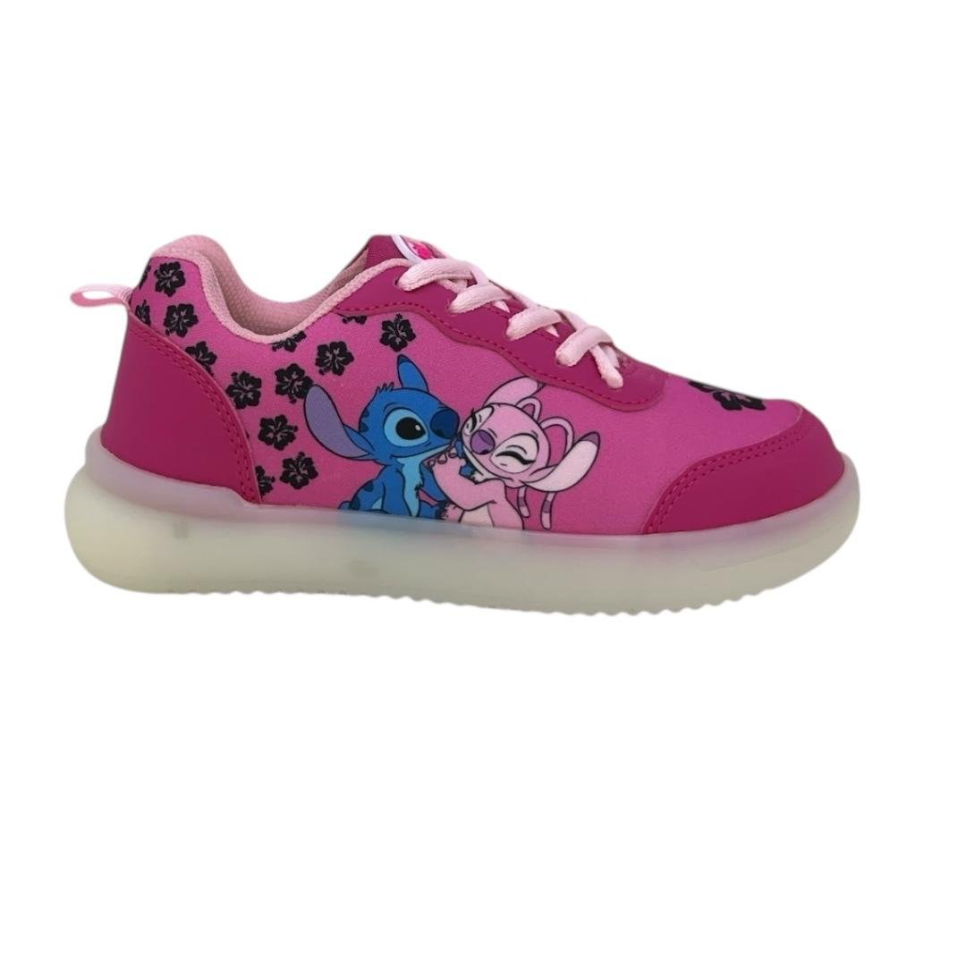 TENIS KID STAR INFANTIL MENINA LED CASUAL L20 STITCH PINK