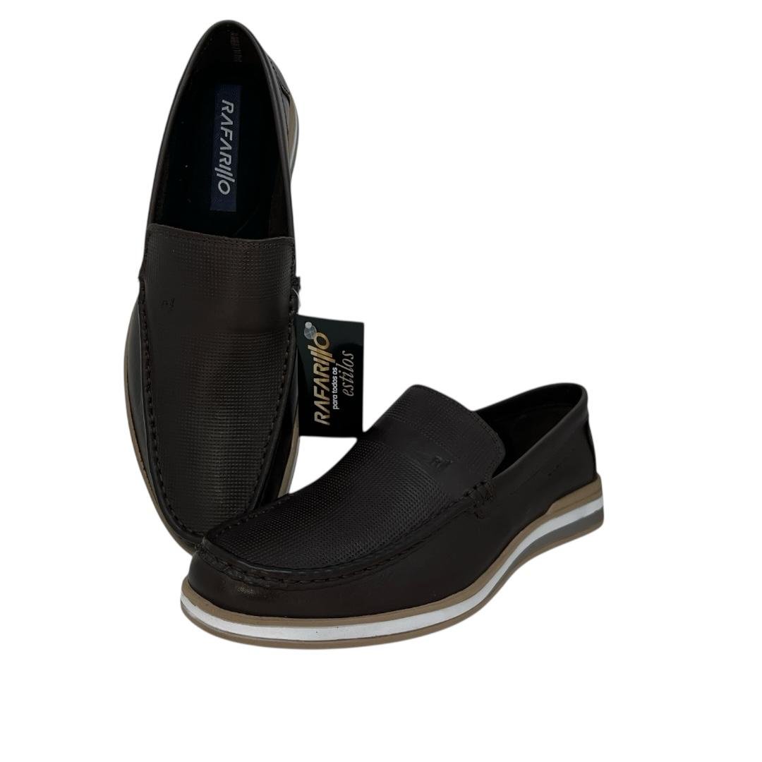 SAPATO RAFARILLO MASCULINO EM COURO CASUAL 2803-01-SF CAFE Café 3