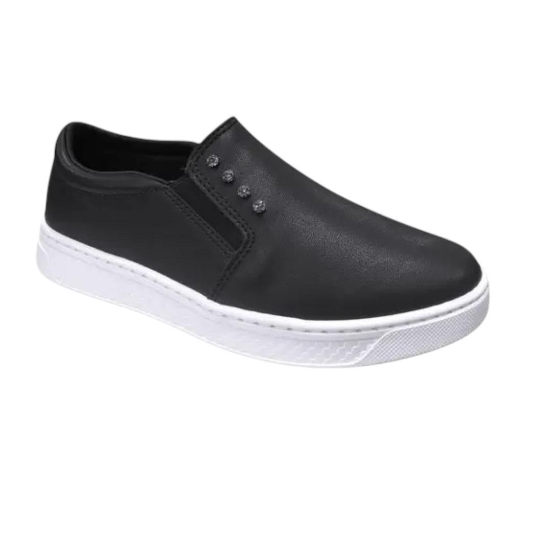 TENIS RAMARIM FEMININO SLIP ON CASUAL 24-87206 PRETO