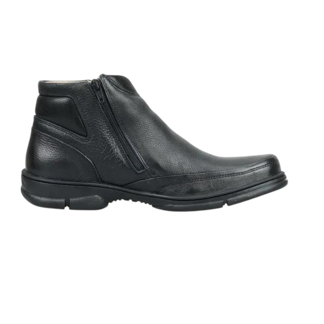 COTURNO ANATOMIC GEL MASCULINO EM COURO CASUAL 7887 PRETO