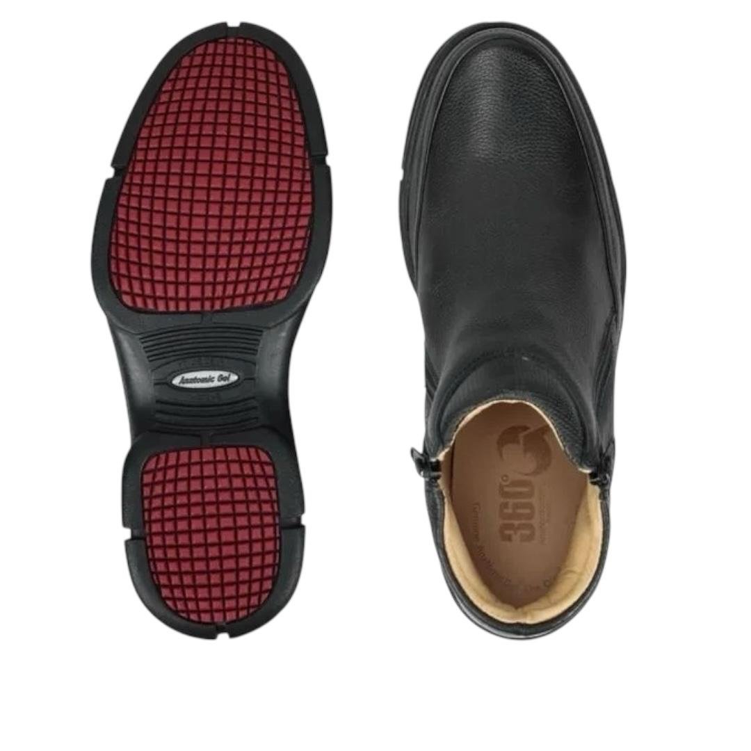 COTURNO ANATOMIC GEL MASCULINO EM COURO CASUAL 7887 PRETO Preto 3