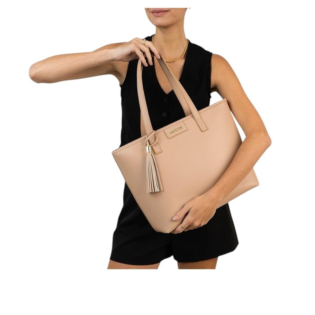 BOLSA RAFITTHY FEMININA CASUAL 28.25222A NUDE Bege 5