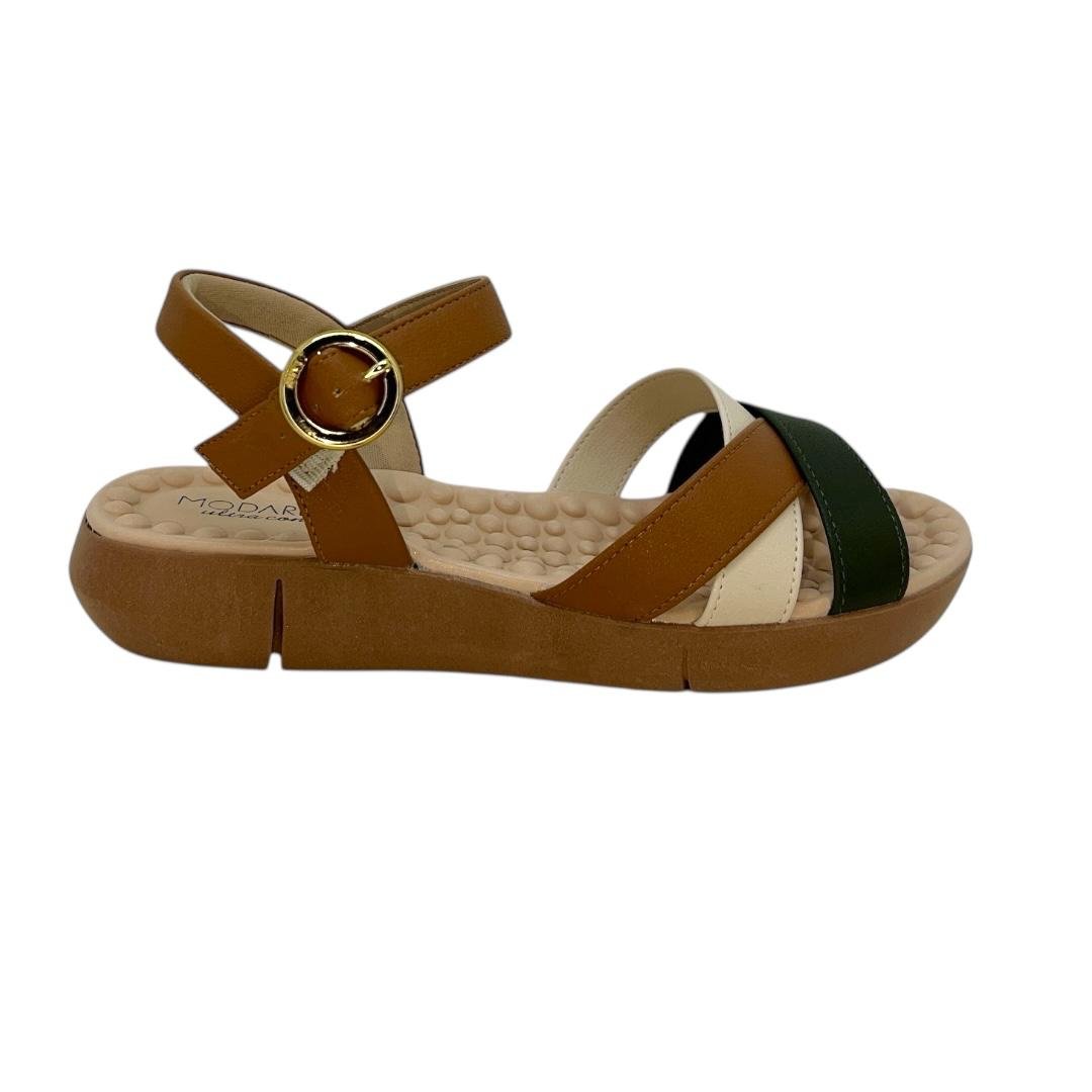 SANDALIA MODARE FEMININA FLATFORM CASUAL 7142.124 CARAMELO