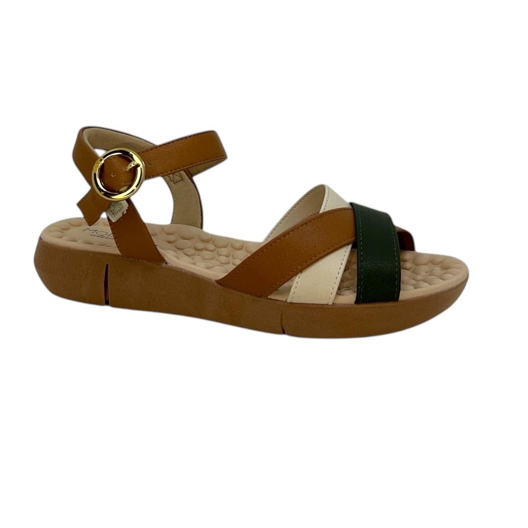 SANDALIA MODARE FEMININA FLATFORM CASUAL 7142.124 CARAMELO Marrom 2
