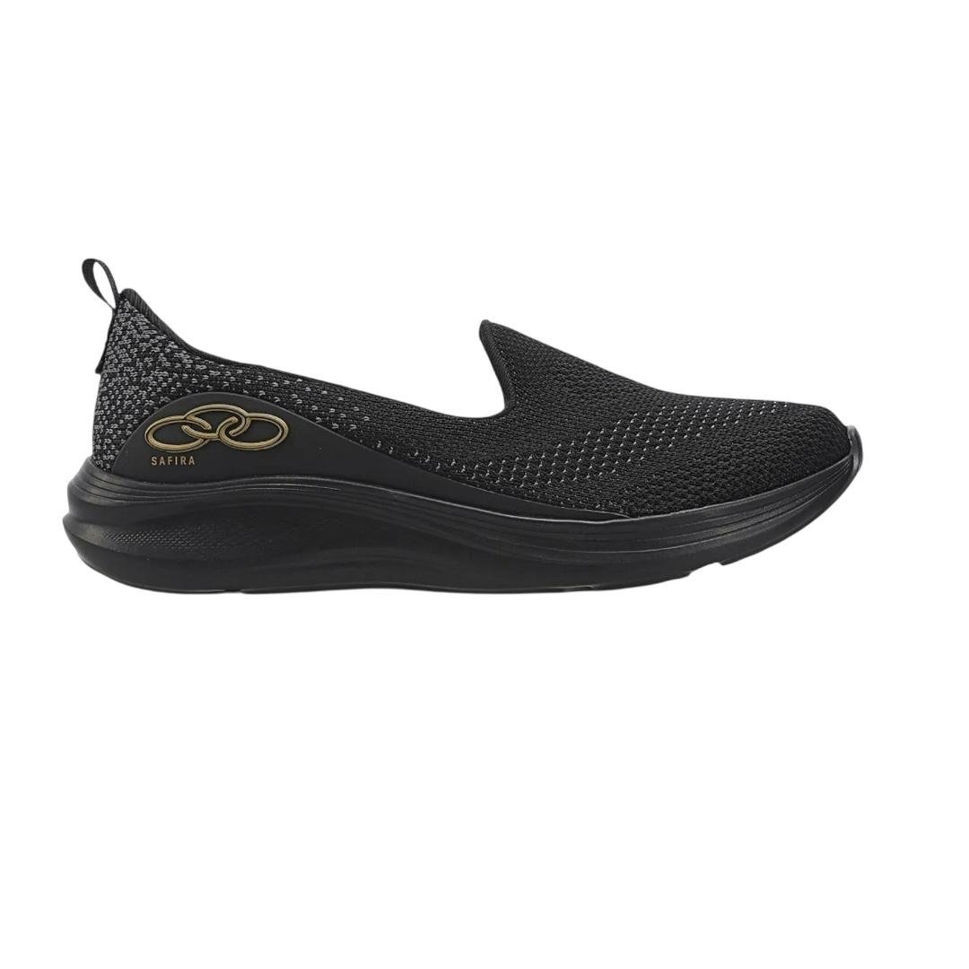 TENIS OLYMPIKUS FEMININO SLIP ON CASUAL SAFIRA PRETO