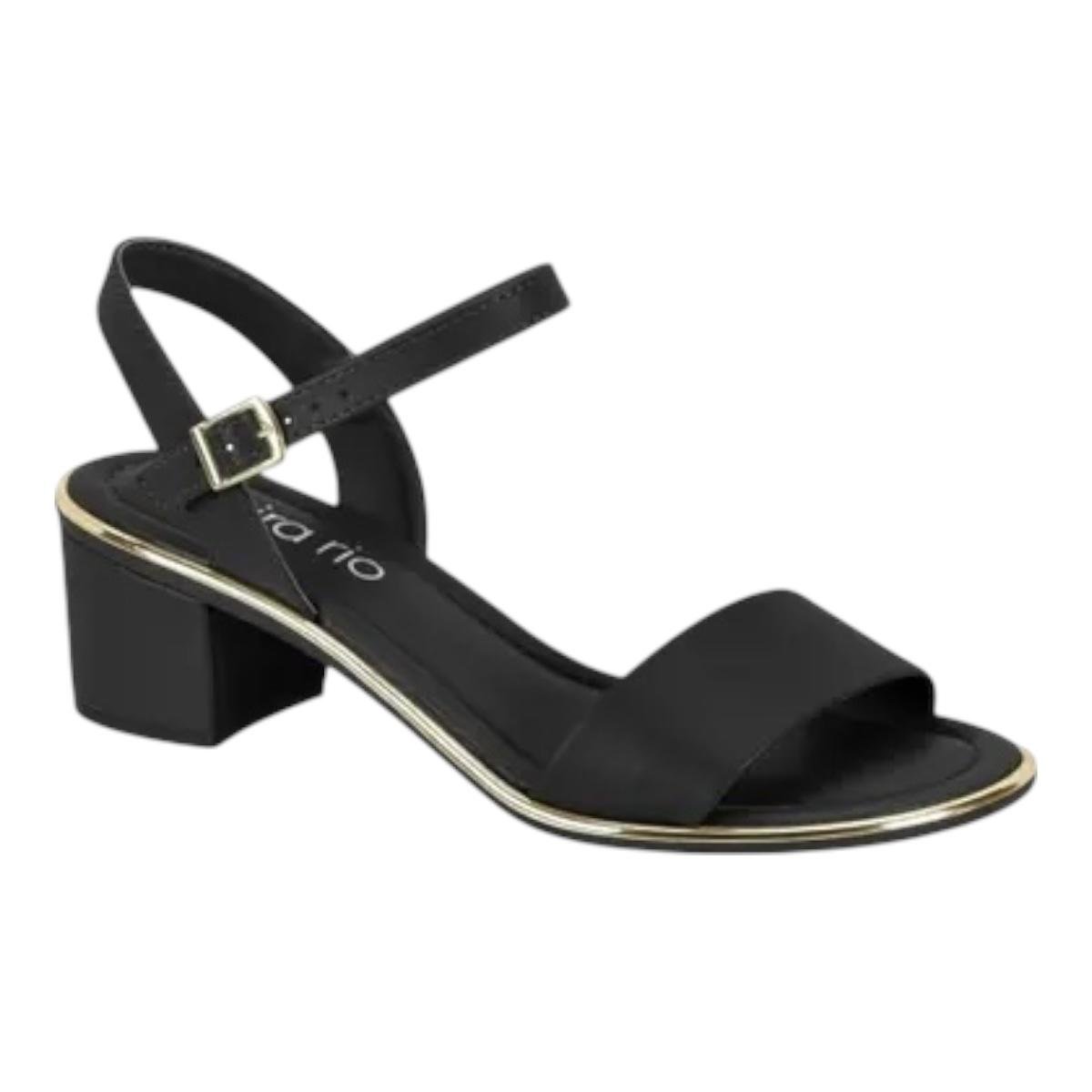 SANDALIA BEIRA RIO FEMININA SALTO BLOCO MEDIO CASUAL 8379.203 PRETO