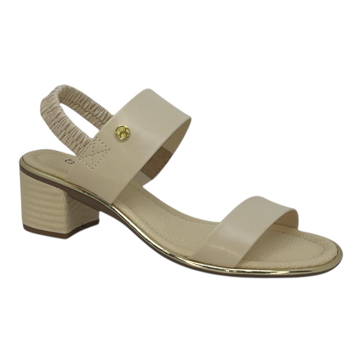 SANDALIA BEIRA RIO FEMININA SALTO BLOCO MEDIO CASUAL 8379.221 CREME Creme 2