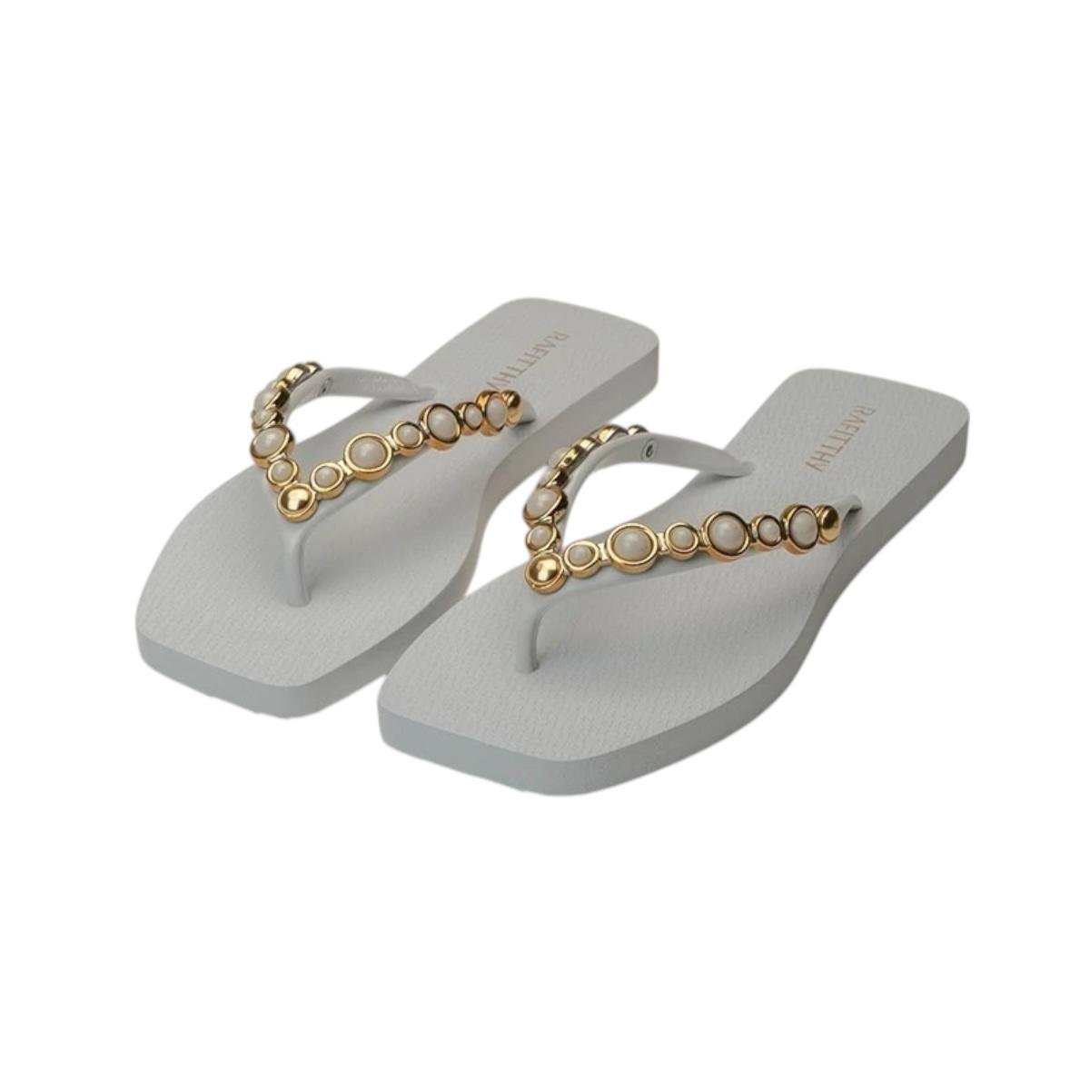 CHINELO RAFITTHY FEMININO PEARL SEASON CASUAL 249.25133 CINZA Branco 2