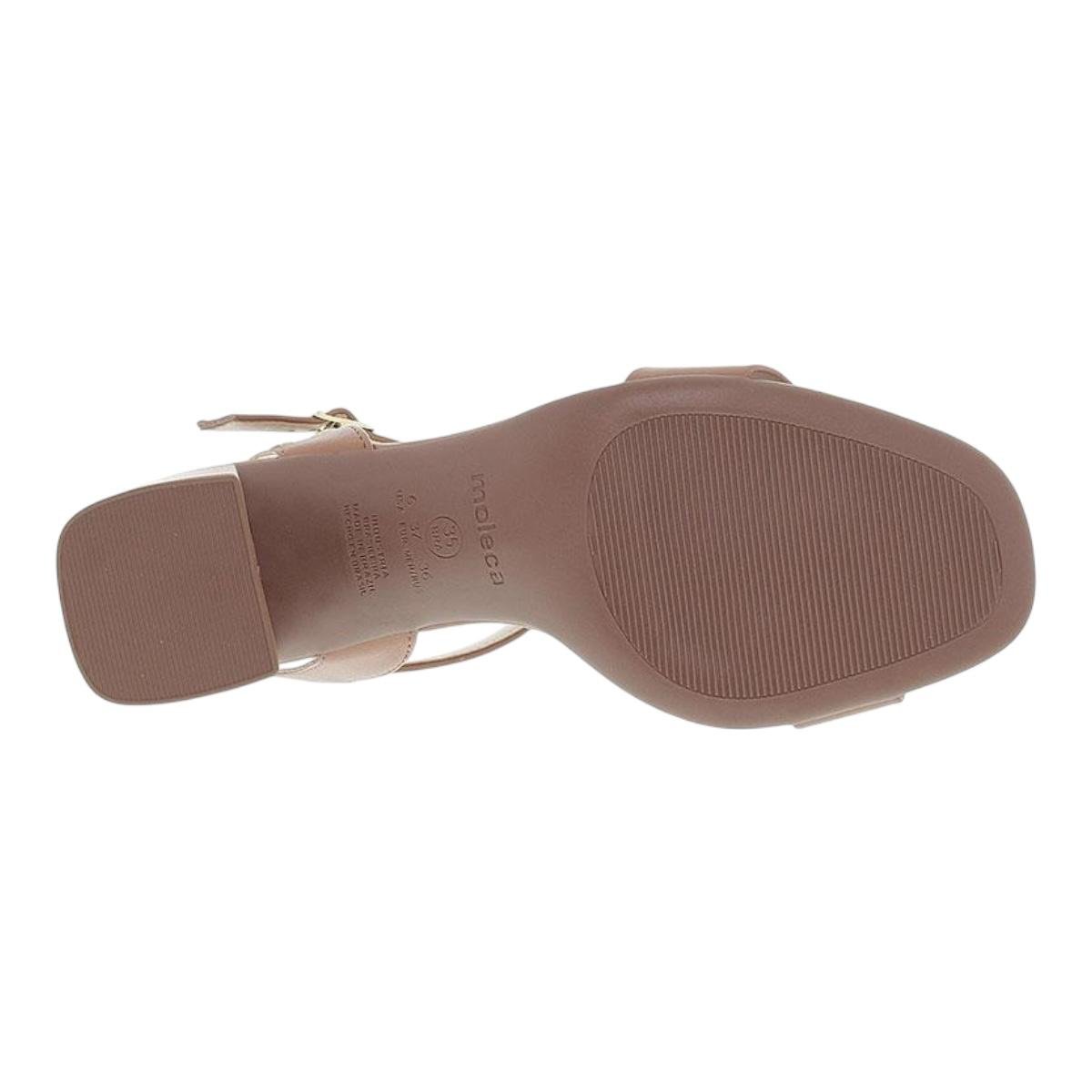 SANDALIA MOLECA FEMININA SALTO BLOCO CASUAL 5496.101 CARAMELO Nude 4