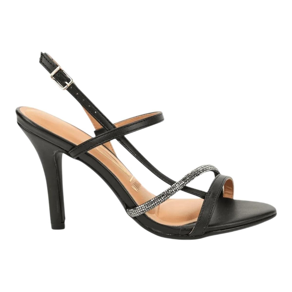 SANDALIA VIZZANO FEMININA SALTO ALTO CASUAL 6249.1012 PRETO