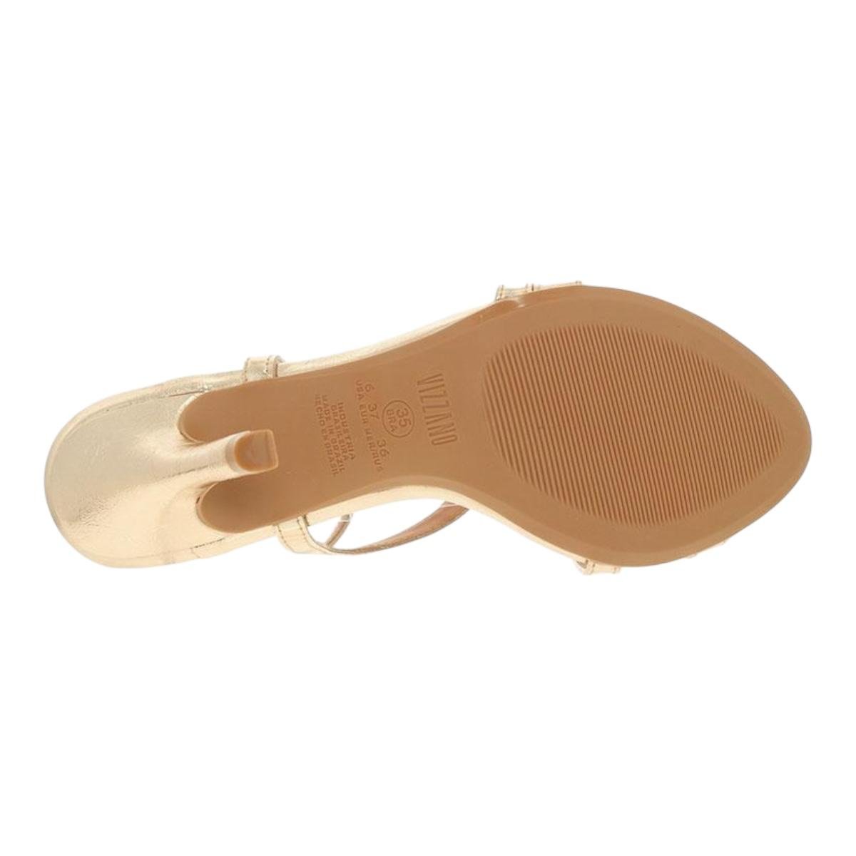 SANDALIA VIZZANO FEMININA SALTO ALTO CASUAL 6249.1116 DOURADO Dourado 4