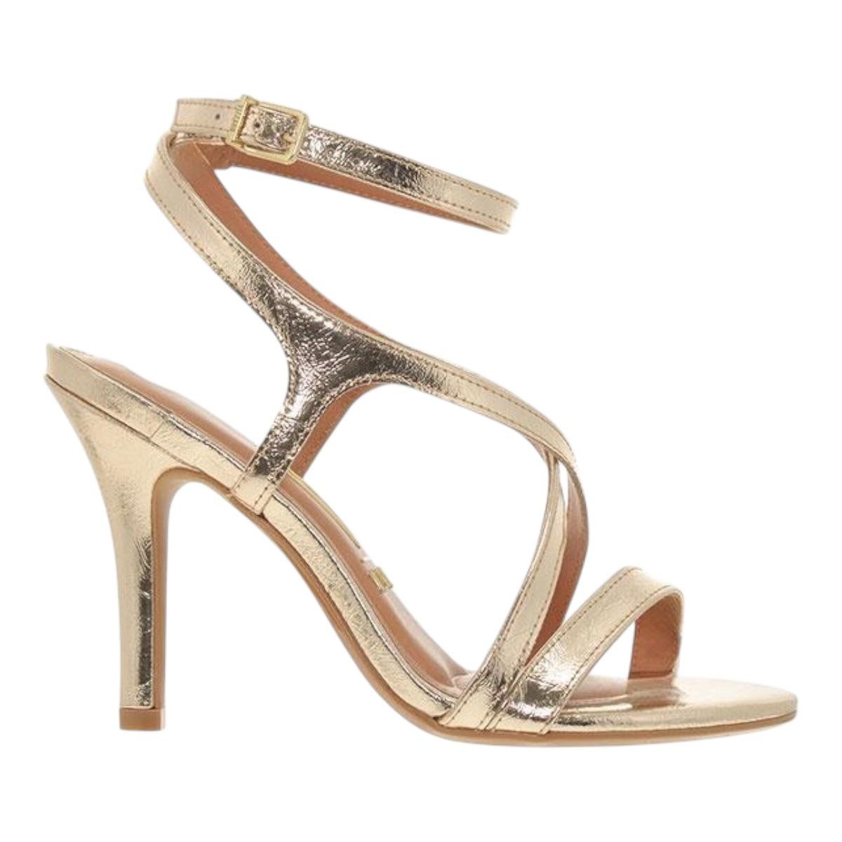 SANDALIA VIZZANO FEMININA SALTO ALTO CASUAL 6249.1116 DOURADO