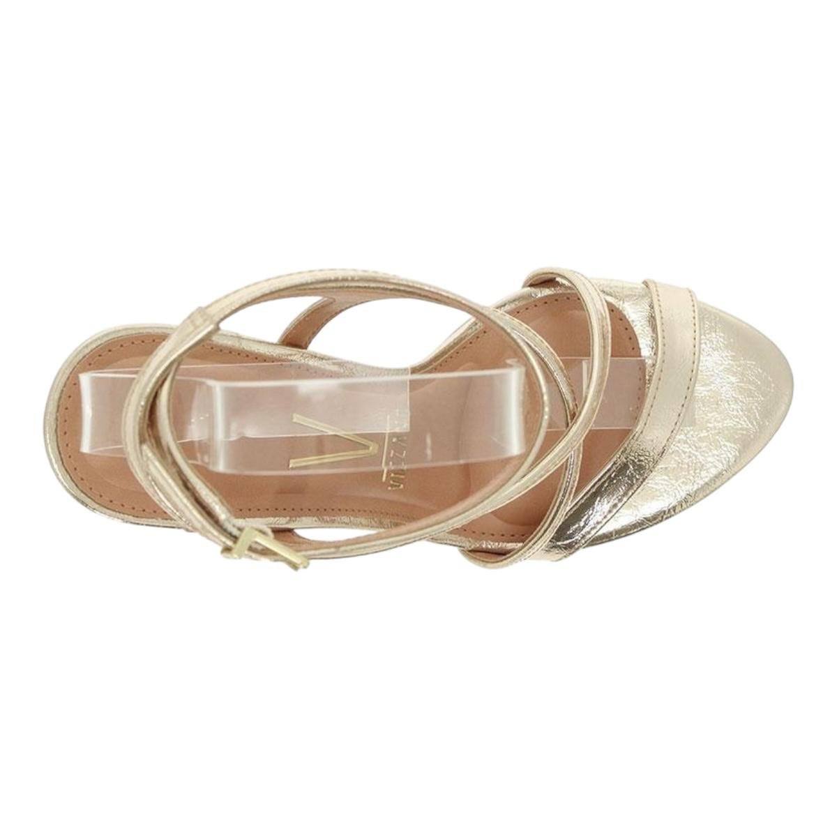SANDALIA VIZZANO FEMININA SALTO ALTO CASUAL 6249.1116 DOURADO Dourado 3