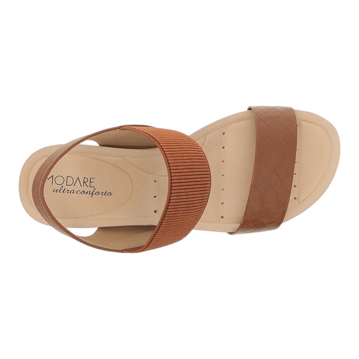 SANDALIA MODARE FEMININA FLATFORM CASUAL 7123.107 MARROM Marrom 3