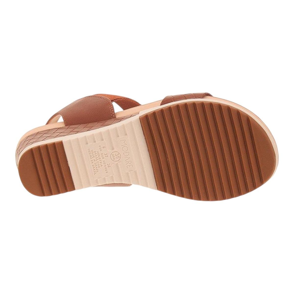 SANDALIA MODARE FEMININA FLATFORM CASUAL 7123.107 MARROM Marrom 4