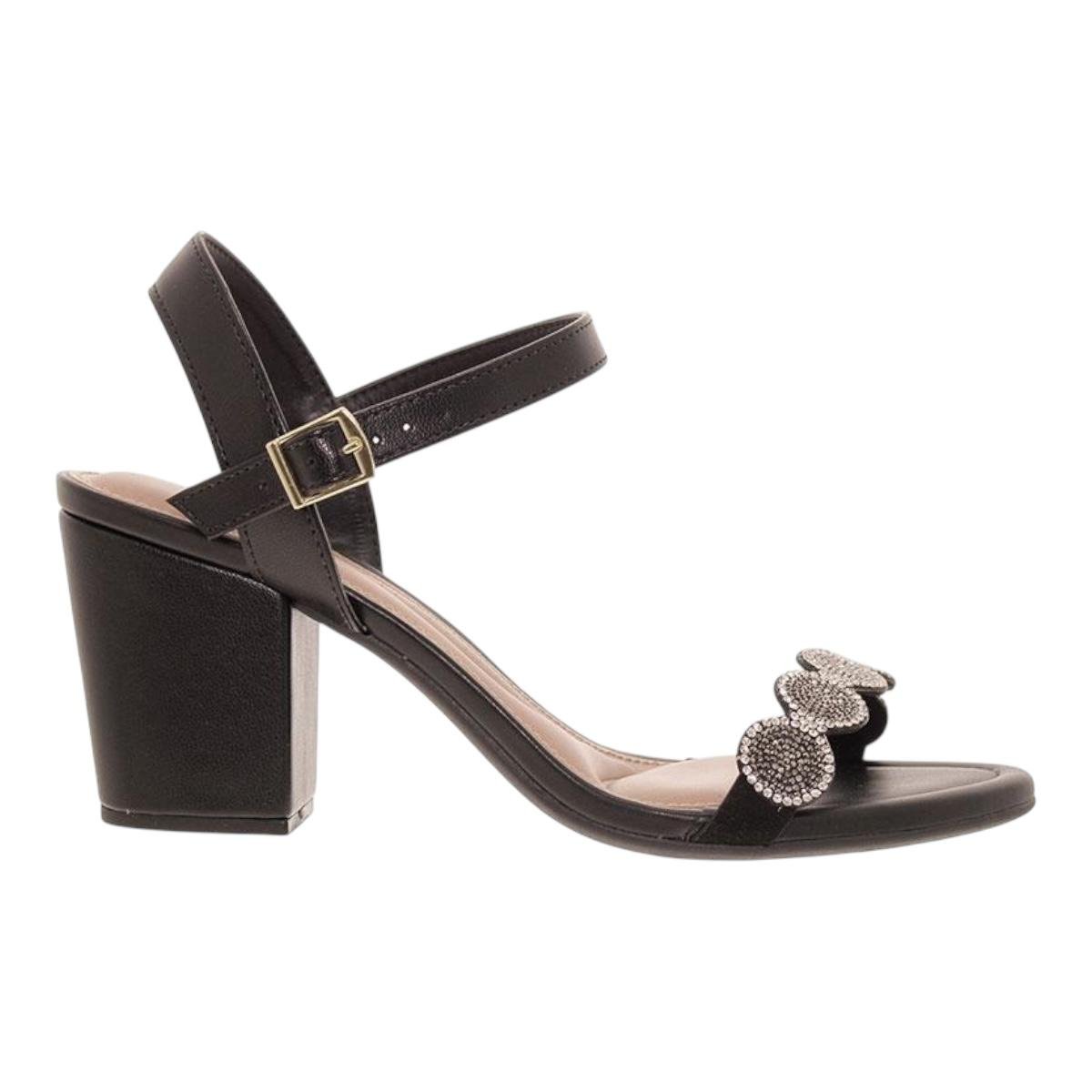 SANDALIA BEIRA RIO FEMININA SALTO BLOCO MEDIO CASUAL 8280.690 PRETO