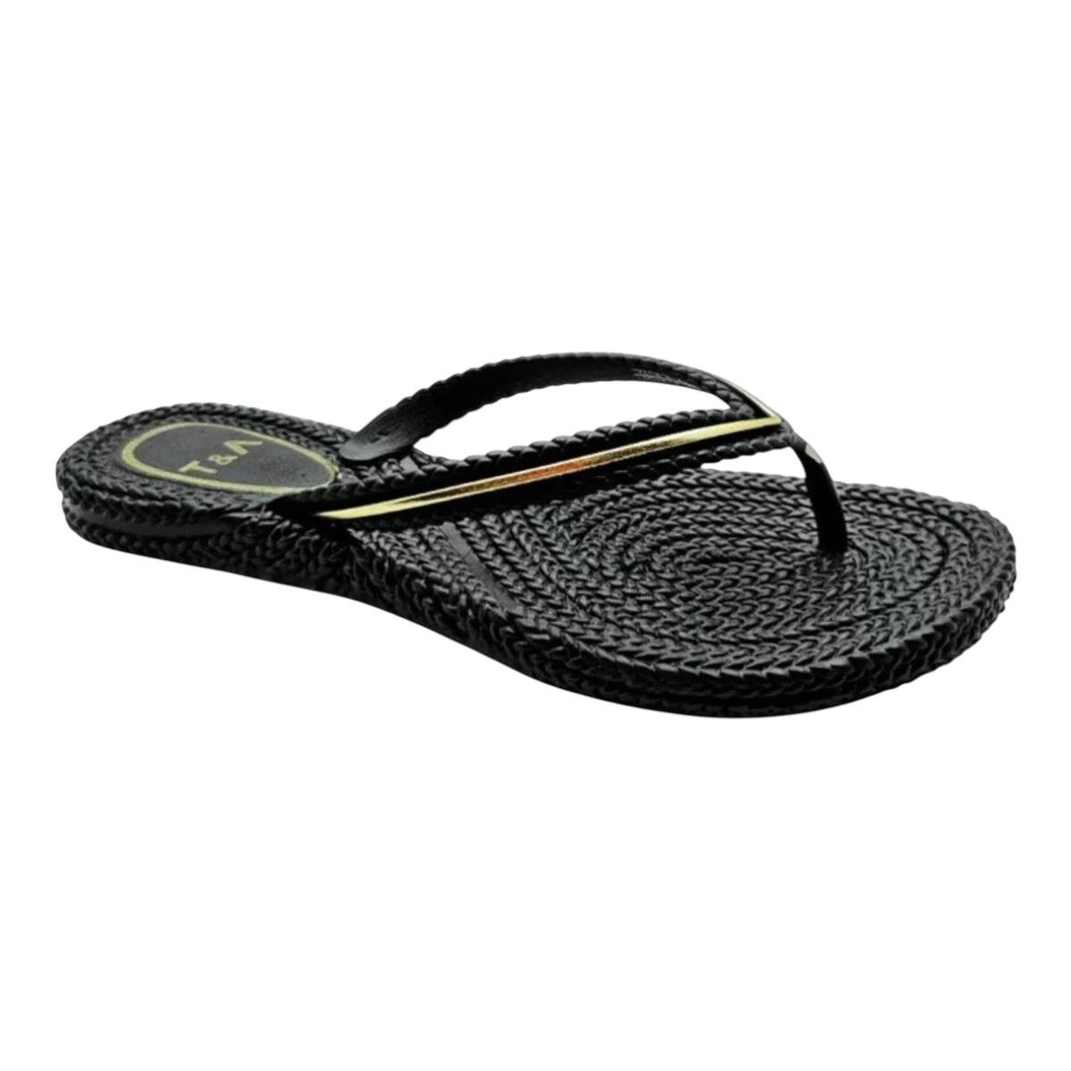 CHINELO TERRA & AGUA FEMININO RASTEIRO CASUAL 240713 PRETO