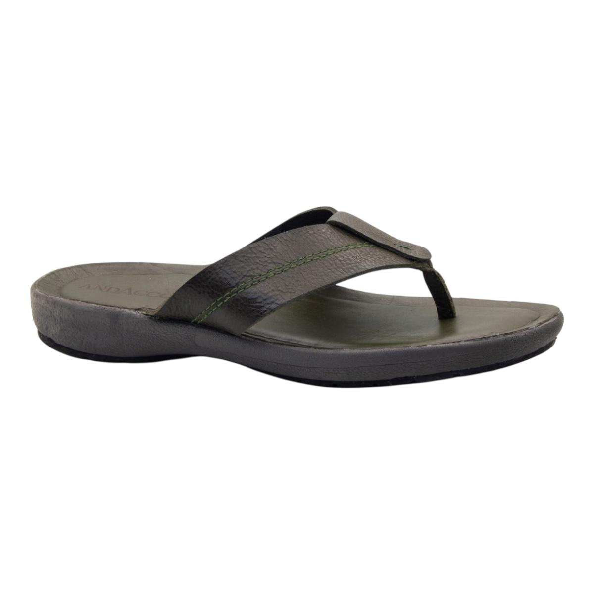 CHINELO ANDACCO MASCULINO EM COURO CASUAL 5300 VERDE