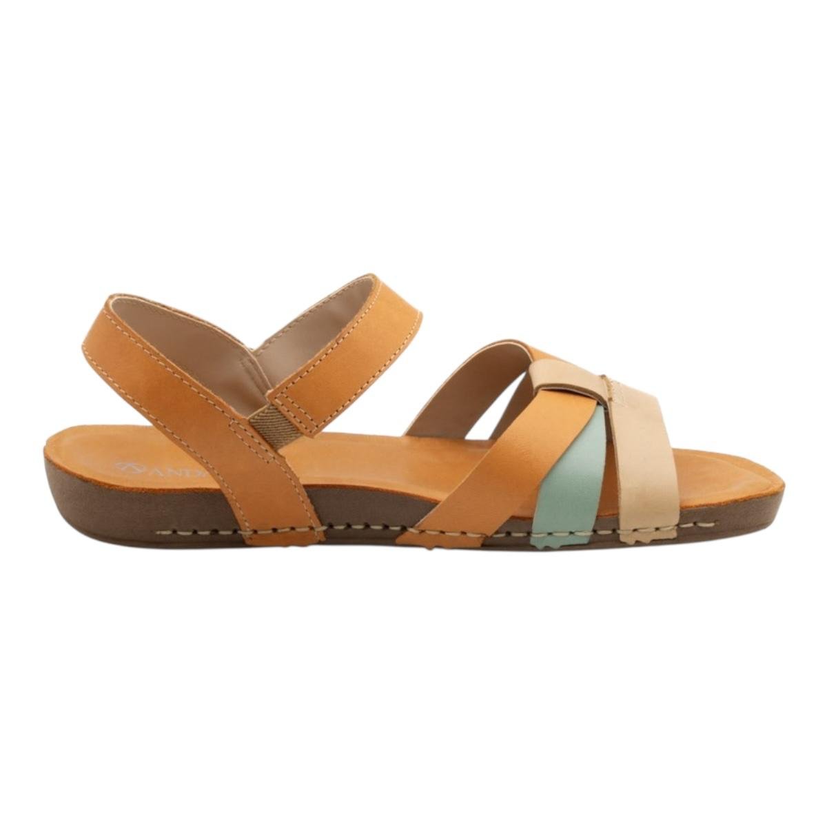 SANDALIA ANDACCO FEMININA EM COURO CASUAL 14281 LARANJA Laranja 3