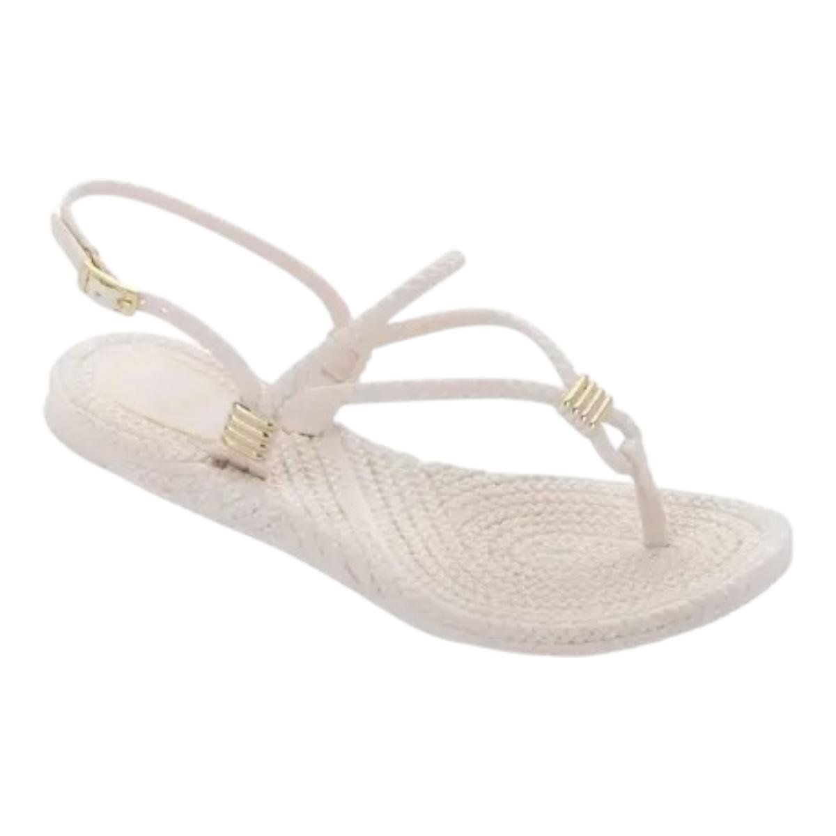SANDALIA TERRA & AGUA FEMININA RASTEIRA CASUAL 240712 CREME