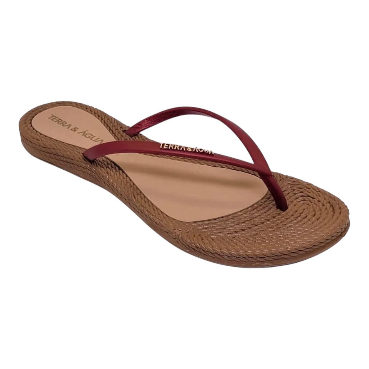 CHINELO TERRA &amp; AGUA FEMININO RASTEIRO CASUAL 260902 VERMELHO Marrom 2