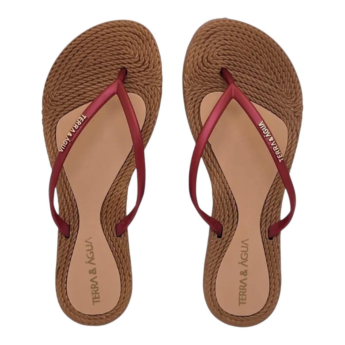 CHINELO TERRA &amp; AGUA FEMININO RASTEIRO CASUAL 260902 VERMELHO Marrom 3