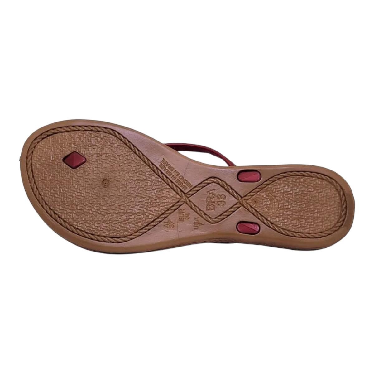 CHINELO TERRA &amp; AGUA FEMININO RASTEIRO CASUAL 260902 VERMELHO Marrom 4