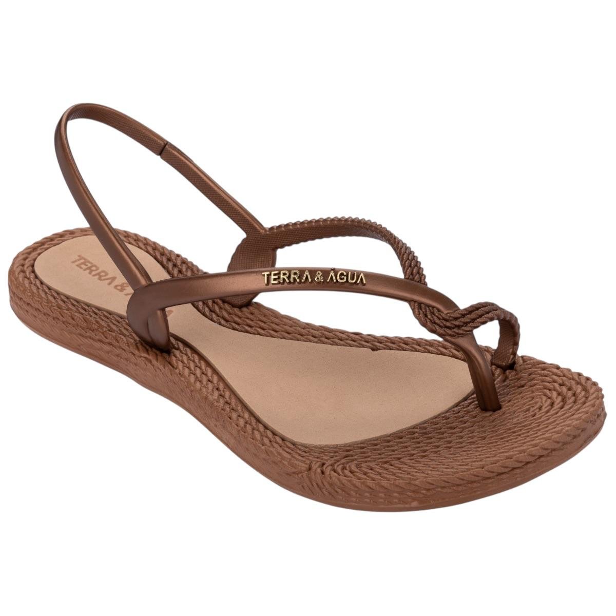 SANDALIA TERRA & AGUA FEMININA RASTEIRA CASUAL 260112 CARAMELO