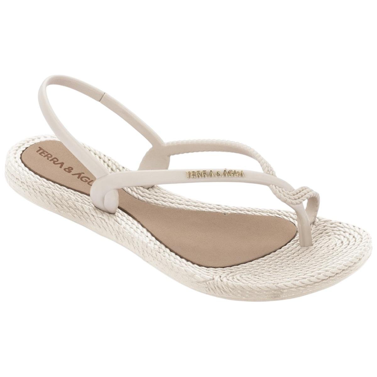 SANDALIA TERRA & AGUA FEMININA RASTEIRA CASUAL 260112 OFF WHITE
