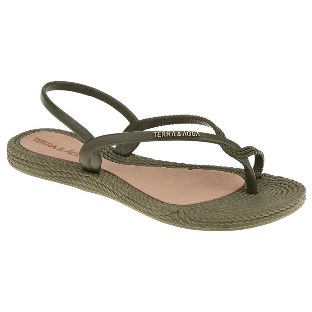 SANDALIA TERRA & AGUA FEMININA RASTEIRA CASUAL 260112 VERDE